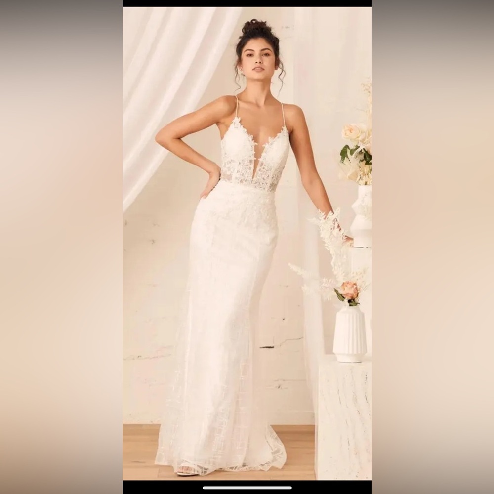 Lulus White Bridal Dress - Wonderstruck White Glitter Lace-Up Dress